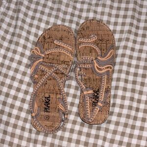Plaka Grey and Pink Sandals